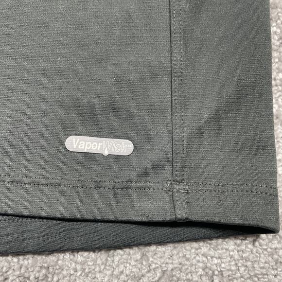 North Face Polo Shirt Mens Medium Vapor Wick Zip Pocket Performance Stretch Gray - Picture 3 of 10